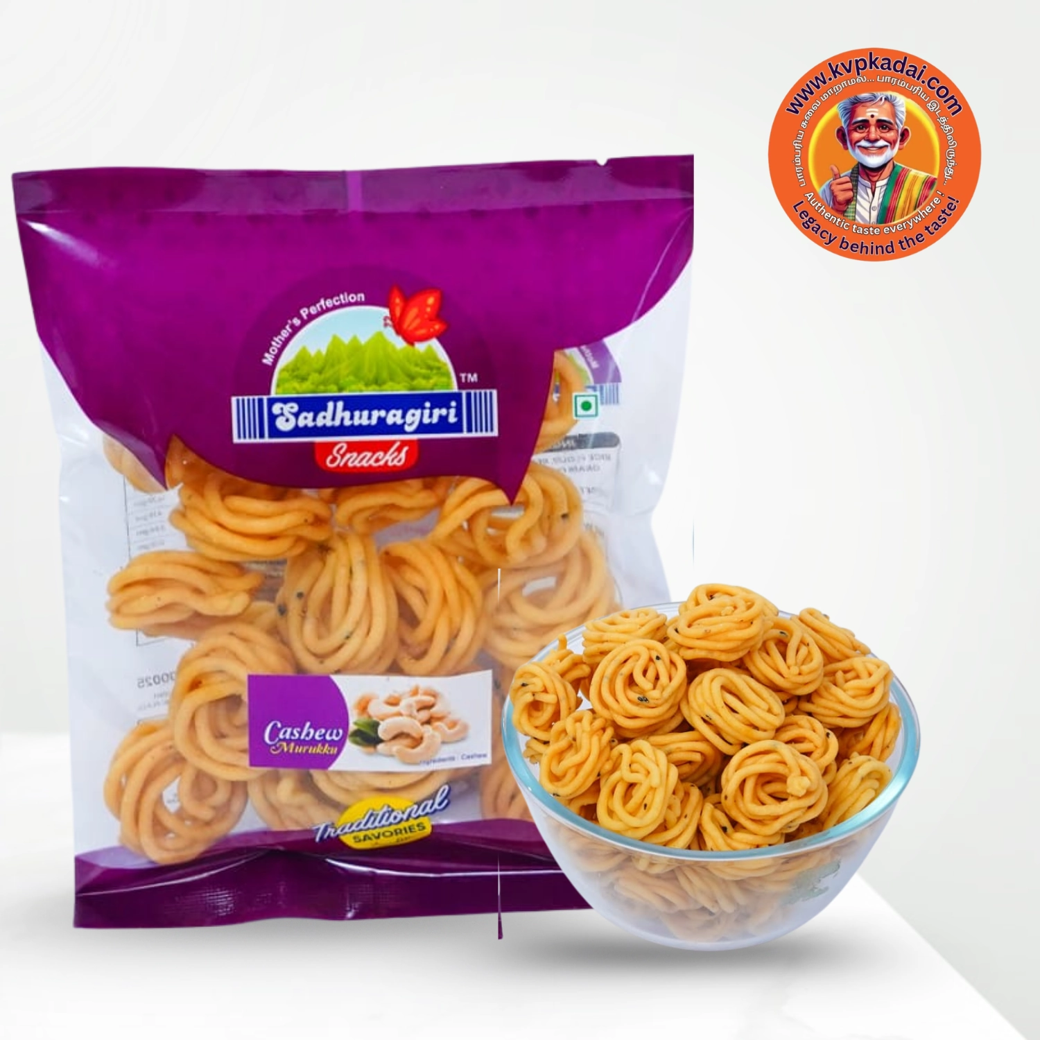 Cashew Murukku | முந்திரி முறுக்கு – 120g – Sathuragiri